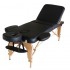 Folding wooden stretcher Kinefis Wood: three sections, folding armrests, light and resistant 186 x 60 cm (blue or black) - R: Black - Reference: FMA301E-123